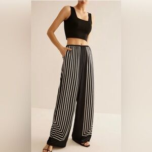 COMMENSE Black and White Striped Women's Pants
